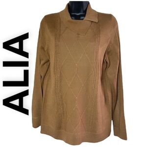 Alia brown long sleeve knitted sweater size M
